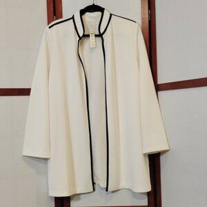 Chico's Collection - White Jacket with Black Accents - Size 2